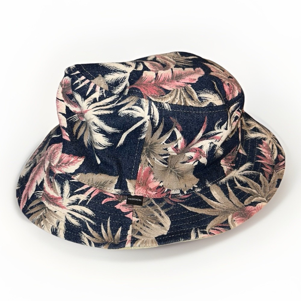 Kooringal Blue Floral Bucket Hat One Size‎ Cotton Outdoor Beach Garden